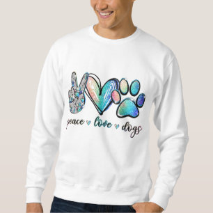 Peace Liebe Hunde Funny Paw Dog Lover Welpe Sweatshirt