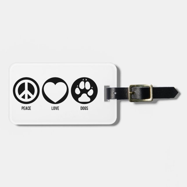 Peace Liebe Hunde Gepäckmarke Gepäckanhänger (Vorderseite horizontal)