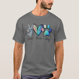Peace Liebe Hunde Hunde Paw Hunde Liebhaber T-Shirt
