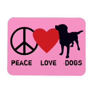 Peace Liebe Hunde Magnet
