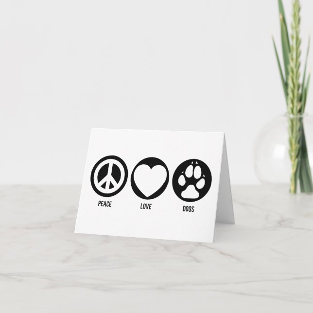 Peace Liebe Hunde Note Card Karte (Vorderseite)