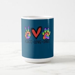 Peace Liebe Hunde Paws Gefärbte Krawatte Rainbow A Kaffeetasse
