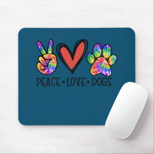 Peace Liebe Hunde Paws Gefärbte Krawatte Rainbow A Mousepad