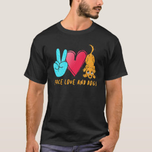 Peace Liebe Hunde Peace Sign Dog Lover Niedlich Pu T-Shirt