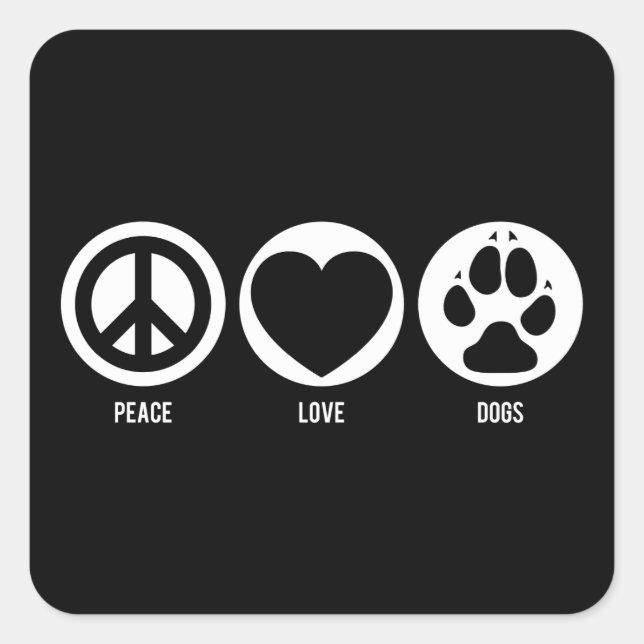Peace Liebe Hunde Sticker (Vorderseite)