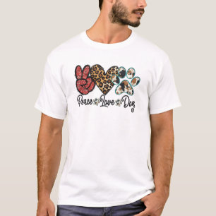 Peace Liebe Hunde Tiere Peace Sign Pet Lover T-Shirt