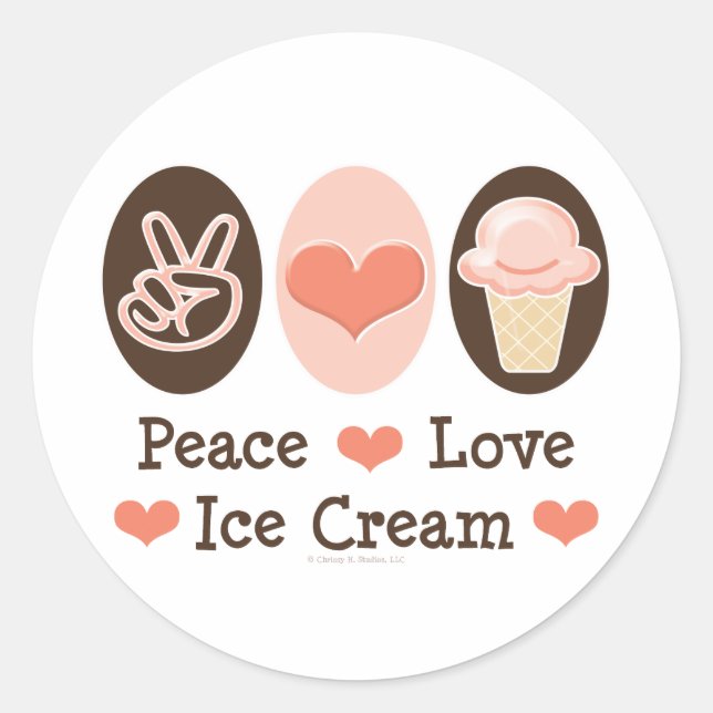 Peace Liebe Ice Cream Stickers (Vorderseite)