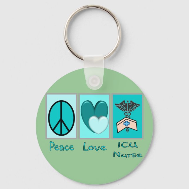 Peace Liebe ICU Nurse Schlüsselanhänger (Vorderseite)