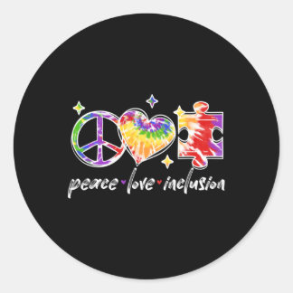 Peace Liebe Inklusion Rainbow Gefärbte Krawatte Au Runder Aufkleber