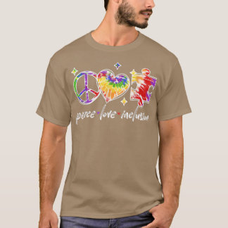 Peace Liebe Inklusion Rainbow Gefärbte Krawatte Au T-Shirt