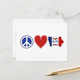Peace Liebe Iowa Karte Gestalt eines Staatsflaggen
