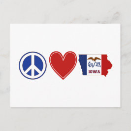 Peace Liebe Iowa Karte Gestalt eines Staatsflaggen