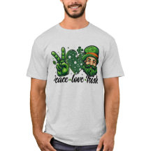 🍀 Peace Liebe Irischer T - Shirt - Feier des iris