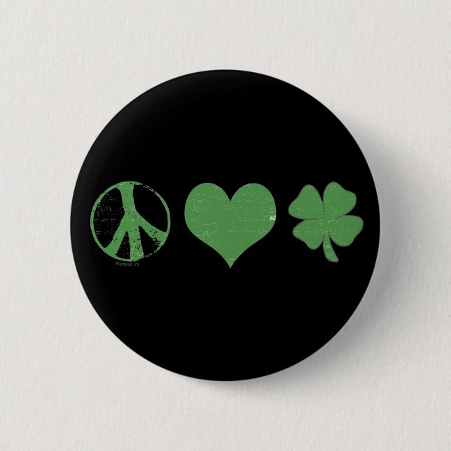 Peace Liebe Irish Button (Vorderseite)