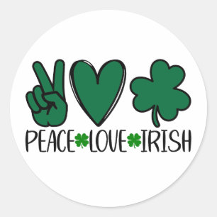 Peace Liebe Irish ☘️ 💚 Runder Aufkleber