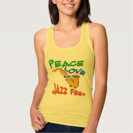 Peace Liebe Jazz Fest Sax Tank Top