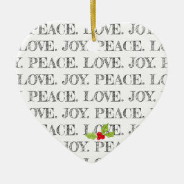 Peace Liebe Jockey Text Weihnachten Heiliges Foto  Keramik Ornament