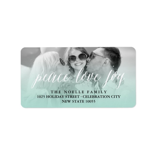 Peace Liebe Join Script Foto Address Labels Adressaufkleber (Vorne)