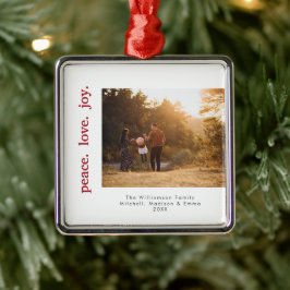 Peace Liebe Joliday Weihnachten Foto Ornament Aus Metall