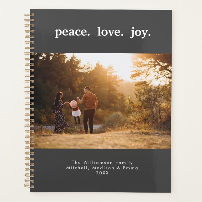 Peace Liebe Joliday Weihnachten Foto Planer (Vorderseite)