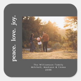 Peace Liebe Joliday Weihnachten Foto Quadratischer Aufkleber