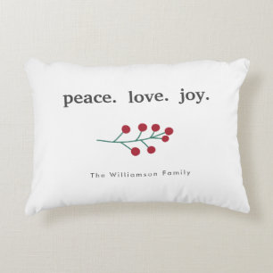 Peace Liebe Joly Holly Berries Weihnachtsfest Weih Dekokissen