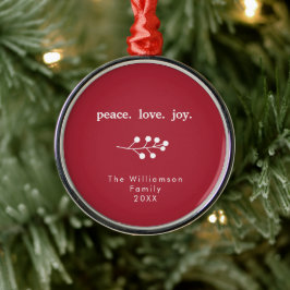 Peace Liebe Joly Holly Berries Weihnachtsfest Weih Ornament Aus Metall