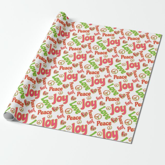 Peace Liebe Jon Fun Retro Gefärbte Krawatte Weihna Geschenkpapier (Ungerollt)