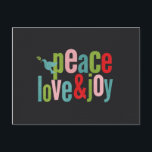 Peace Liebe Joorful Chalkboard Dove Feiertagspostkarte<br><div class="desc">schöne und bunte Weihnachtsgeschenke</div>