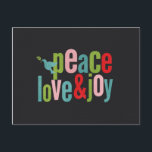 Peace Liebe Joorful Chalkboard Dove Feiertagspostkarte<br><div class="desc">schöne und bunte Weihnachtsgeschenke</div>