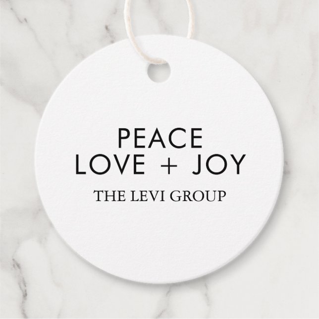 Peace Liebe Josh White Black Christmas Chic Holida Geschenkanhänger (Vorderseite)
