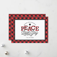 PEACE Liebe Joy Buffalo Kariert Border