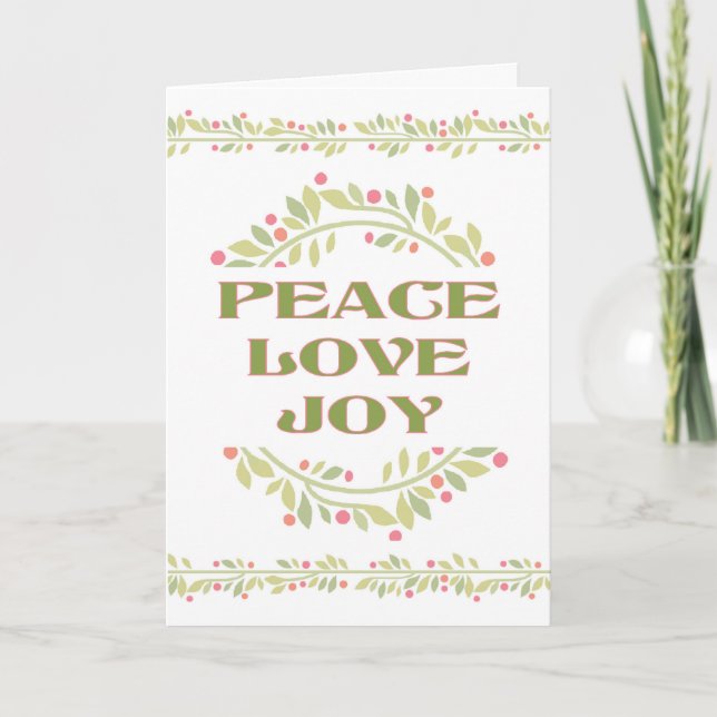 Peace Liebe Joy Christmas Card Feiertagskarte (Vorderseite)