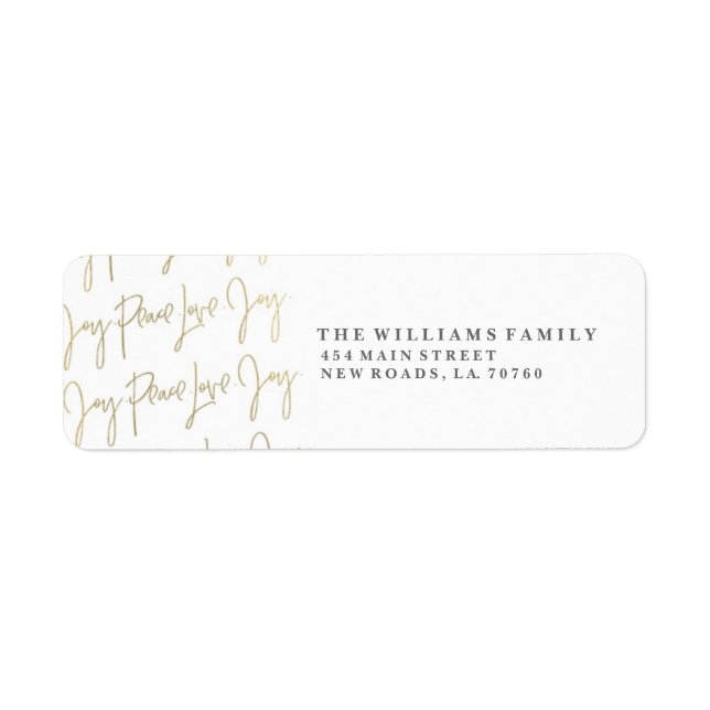 Peace Liebe Joy Christmas Labels | Gold (Vorne)
