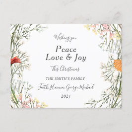 Peace Liebe Joy Family Frohe Weihnachts-Postkarte Postkarte