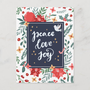 Peace Liebe Joy Feiertagspostkarte