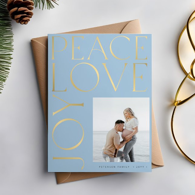 Peace Liebe Joy Foto Goldtypografie Weihnachten (Von Creator hochgeladen)