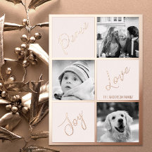 Peace Liebe joy Foto Weihnachten Rose Gold