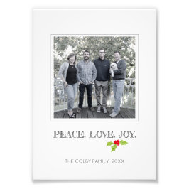 Peace Liebe Joy Holly Merry Christmas Einzigartig Fotodruck