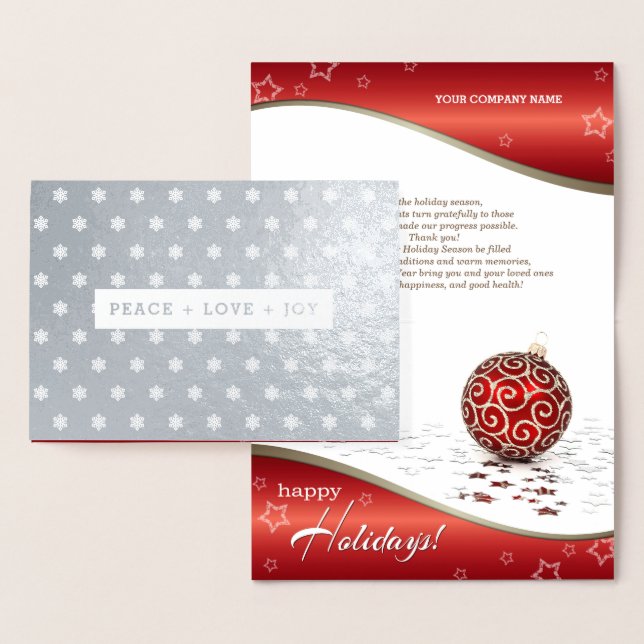 PEACE+LIEBE+JOY. Luxusweihnachtsunternehmen Folienkarte (Anzeige)