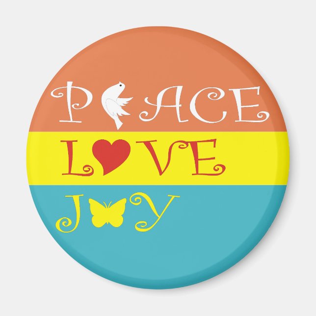 Peace Liebe Joy Magnet (Vorne)
