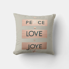 Peace Liebe Joy | Moderner Goldener Urlaub in Rose Kissen