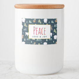 Peace Liebe & Joy Niedliche Weihnachtsmänner Muste Lebensmitteletikett