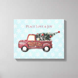 Peace Liebe & Joy Toy Truck Frohe Weihnachten Leinwanddruck