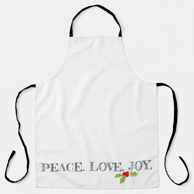 Peace Liebe Joy Typografy Holly Weihnachts-Schürze Schürze (Vorderseite)