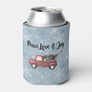 Peace Liebe & Joy w/Red Toy Truck Frohe Weihnachte Dosenkühler