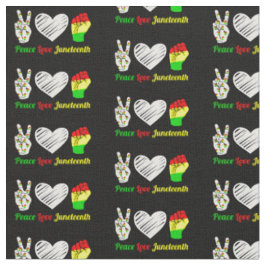 Peace Liebe Juneteente Rot Gelb Schwarz Stoff