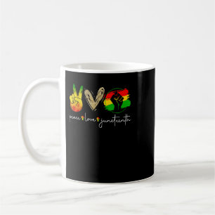 Peace Liebe Juneteenth Finger Heart Hand Unabhängi Kaffeetasse