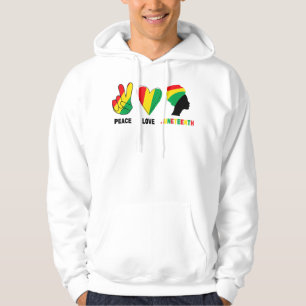Peace Liebe Juneteenth Pride Black Girl Black Quee Hoodie