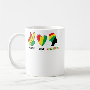Peace Liebe Juneteenth Pride Black Girl Black Quee Kaffeetasse